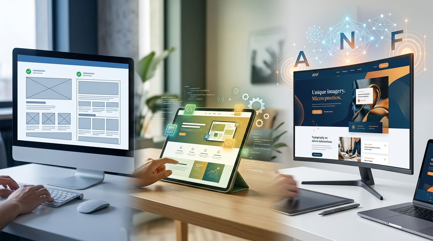 לבנות אתר שלא נראה גנרי עם Claude Code: שלוש רמות עבודה ומסגרת ANF