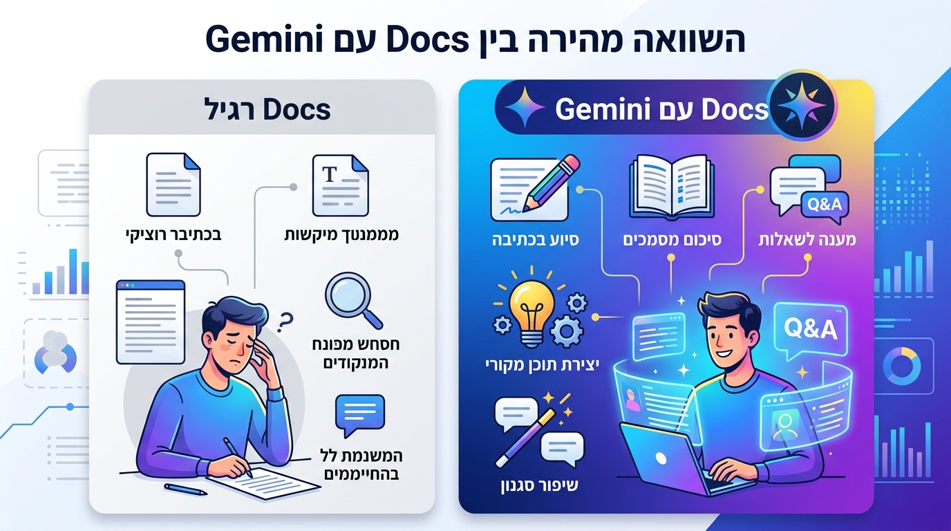 השוואה מהירה בין Docs עם Gemini