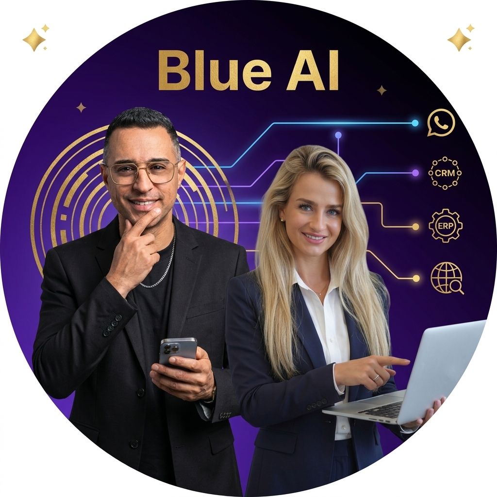 פלטפורמת Blue AI מחוברת לוואטסאפ, CRM, ERP ואתרי אינטרנט