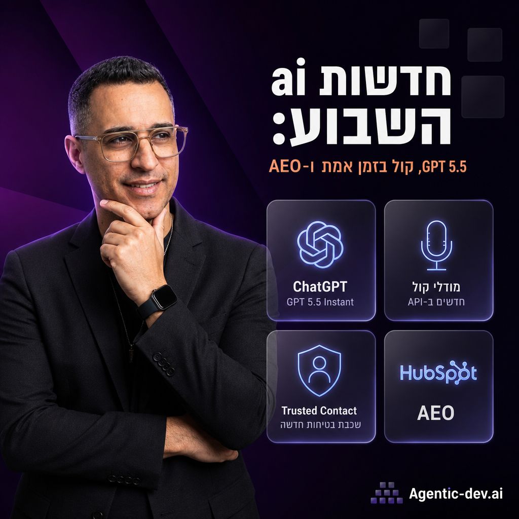חדשות ai השבוע: GPT 5.5, קול בזמן אמת ו-AEO
