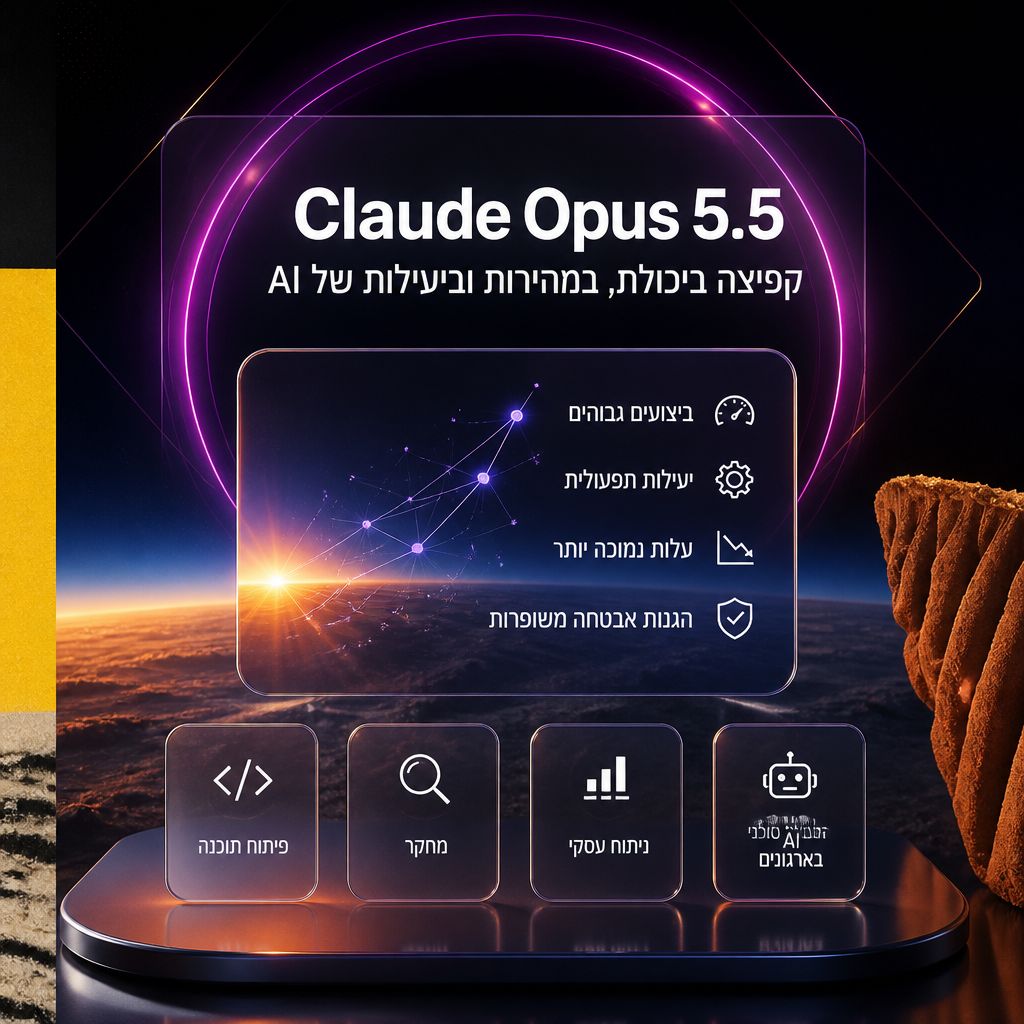 Claude Opus 5.5: קפיצה ביכולת, במהירות וביעילות של AI