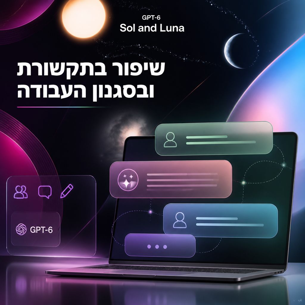 GPT‑6 Sol and Luna: בינה מתקדמת במחיר שמתאים לעבודה יומיומית — שיפור בתקשורת ובסגנון העבודה
